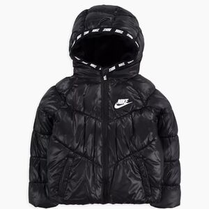 Nike Puffer Hooded Children's Size 3-4 Black White Cold Weather Jacket Coat
